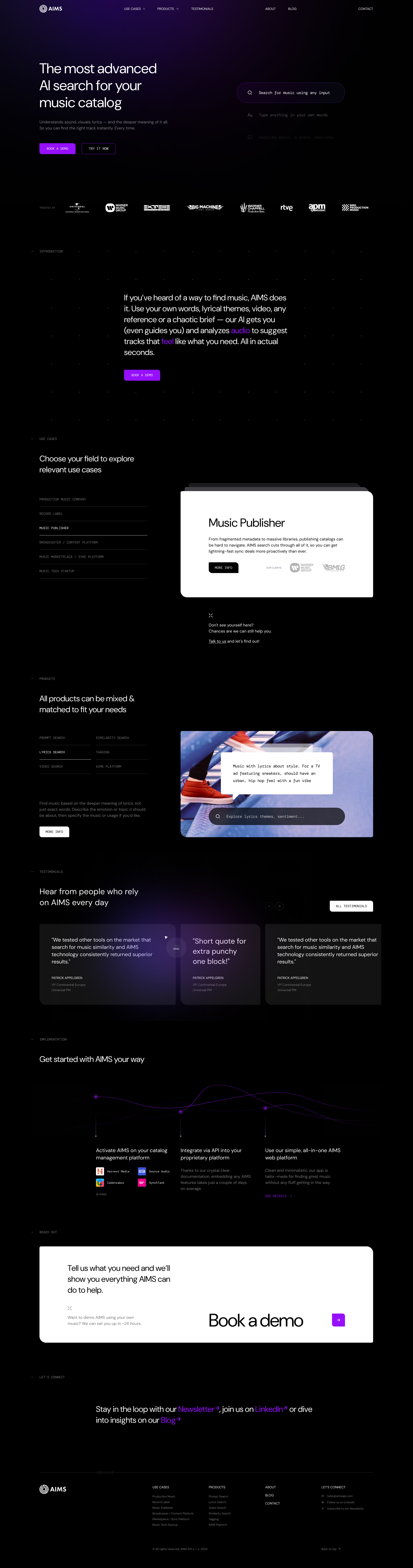 AIMS website screen